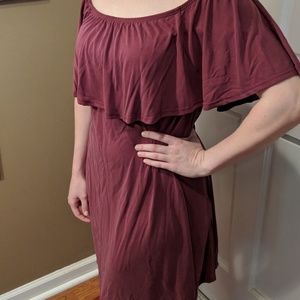 NWOT Nordstrom maroon off the shoulder dress